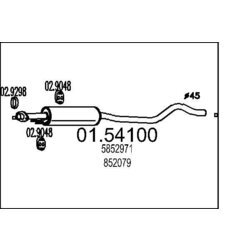 Stredný tlmič výfuku MTS 01.54100
