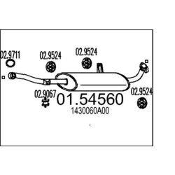 Stredný tlmič výfuku MTS 01.54560