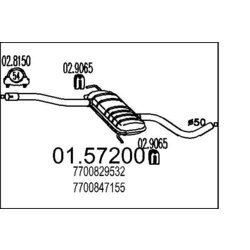 Stredný tlmič výfuku MTS 01.57200