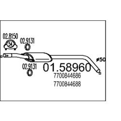 Stredný tlmič výfuku MTS 01.58960