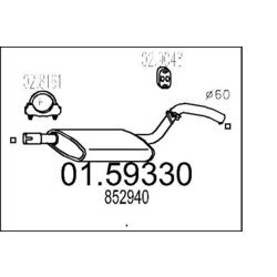 Stredný tlmič výfuku MTS 01.59330