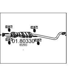 Stredný tlmič výfuku MTS 01.80330