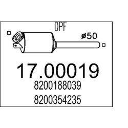 Filter sadzí/pevných častíc výfukového systému MTS 17.00019