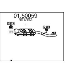 Stredný tlmič výfuku MTS 01.50059
