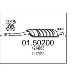 Stredný tlmič výfuku MTS 01.50200