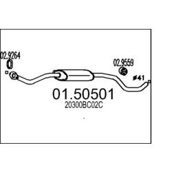 Stredný tlmič výfuku MTS 01.50501