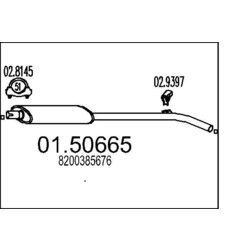 Stredný tlmič výfuku MTS 01.50665