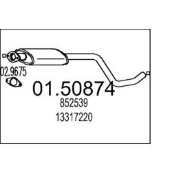 Stredný tlmič výfuku MTS 01.50874