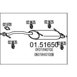 Stredný tlmič výfuku MTS 01.51650
