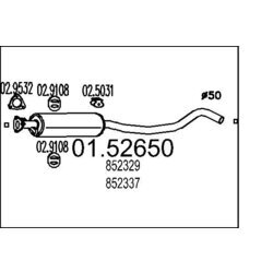 Stredný tlmič výfuku MTS 01.52650