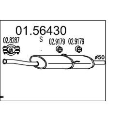 Stredný tlmič výfuku MTS 01.56430