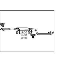 Stredný tlmič výfuku MTS 01.80150