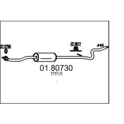 Stredný tlmič výfuku MTS 01.80730