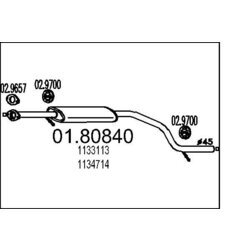 Stredný tlmič výfuku MTS 01.80840