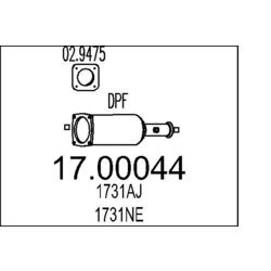 Filter sadzí/pevných častíc výfukového systému MTS 17.00044
