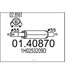 Predný tlmič výfuku MTS 01.40870