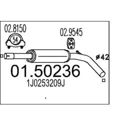 Stredný tlmič výfuku MTS 01.50236