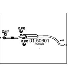 Stredný tlmič výfuku MTS 01.50601