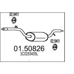 Stredný tlmič výfuku MTS 01.50826