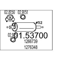 Stredný tlmič výfuku MTS 01.53700