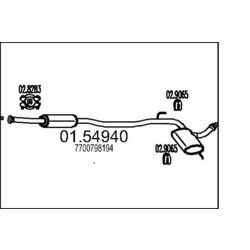 Stredný tlmič výfuku MTS 01.54940