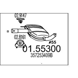 Stredný tlmič výfuku MTS 01.55300