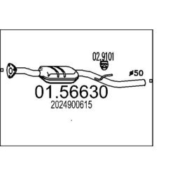 Stredný tlmič výfuku MTS 01.56630