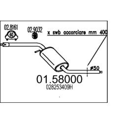 Stredný tlmič výfuku MTS 01.58000