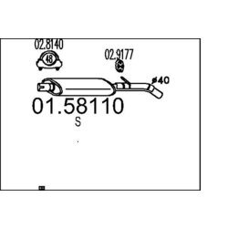 Stredný tlmič výfuku MTS 01.58110