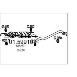 Stredný tlmič výfuku MTS 01.59910