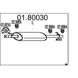 Stredný tlmič výfuku MTS 01.80030