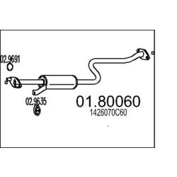 Stredný tlmič výfuku MTS 01.80060