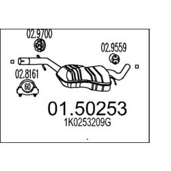 Stredný tlmič výfuku MTS 01.50253