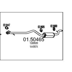 Stredný tlmič výfuku MTS 01.50465