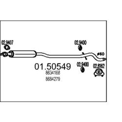 Stredný tlmič výfuku MTS 01.50549