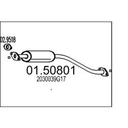 Stredný tlmič výfuku MTS 01.50801