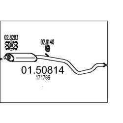 Stredný tlmič výfuku MTS 01.50814