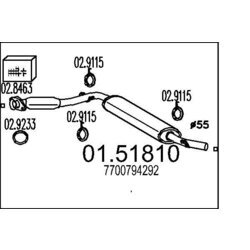 Stredný tlmič výfuku MTS 01.51810