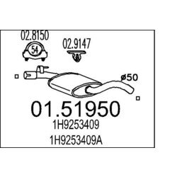 Stredný tlmič výfuku MTS 01.51950