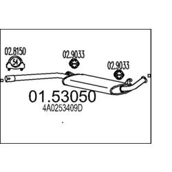 Stredný tlmič výfuku MTS 01.53050