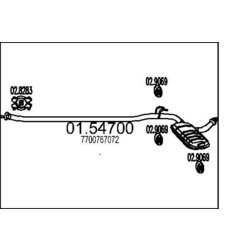 Stredný tlmič výfuku MTS 01.54700