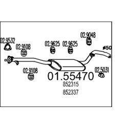 Stredný tlmič výfuku MTS 01.55470
