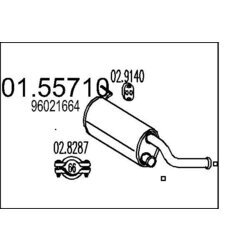 Stredný tlmič výfuku MTS 01.55710