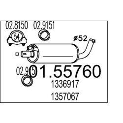 Stredný tlmič výfuku MTS 01.55760