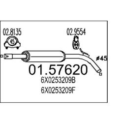 Stredný tlmič výfuku MTS 01.57620