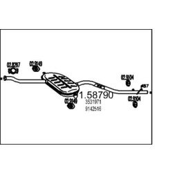 Stredný tlmič výfuku MTS 01.58790