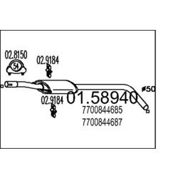 Stredný tlmič výfuku MTS 01.58940