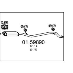 Stredný tlmič výfuku MTS 01.59890