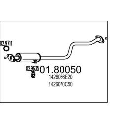 Stredný tlmič výfuku MTS 01.80050