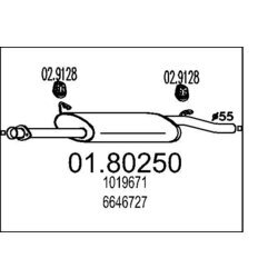 Stredný tlmič výfuku MTS 01.80250